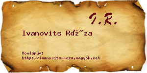 Ivanovits Róza névjegykártya