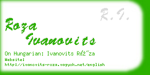 roza ivanovits business card